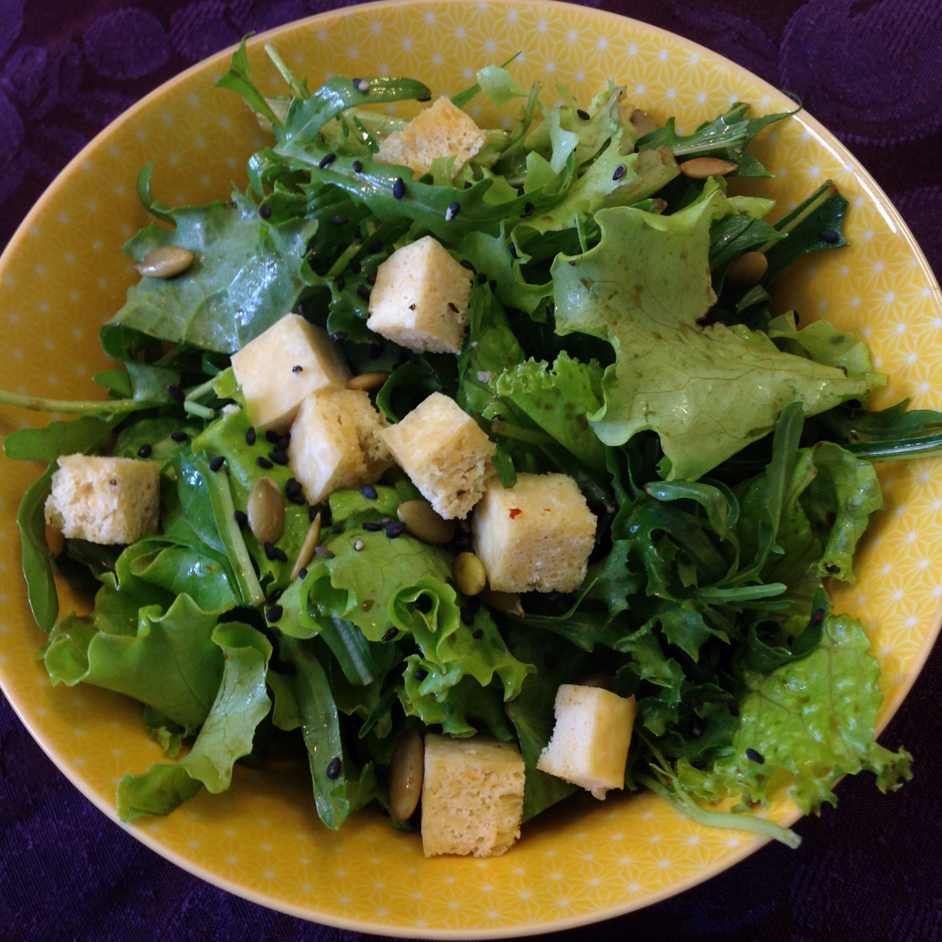 Vegan salad with bitter greens